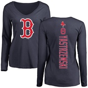 Women's Boston Red Sox Carl Yastrzemski ＃8 Backer Slim Fit Long Sleeve T-Shirt - Navy