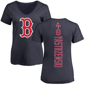 Women's Boston Red Sox Carl Yastrzemski ＃8 Backer Slim Fit T-Shirt - Navy