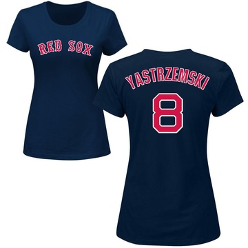 Women's Boston Red Sox Carl Yastrzemski ＃8 Roster Name & Number T-Shirt - Navy