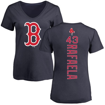 Women's Boston Red Sox Ceddanne Rafaela ＃43 Backer Slim Fit T-Shirt - Navy