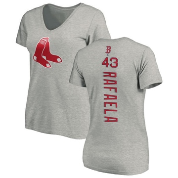 Women's Boston Red Sox Ceddanne Rafaela ＃43 Backer Slim Fit T-Shirt Ash