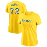 Women's Boston Red Sox Chris Murphy ＃72 City Connect Name & Number T-Shirt - Gold