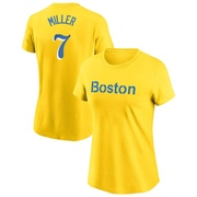 Women's Boston Red Sox Christopher Miller ＃7 City Connect Name & Number T-Shirt - Gold