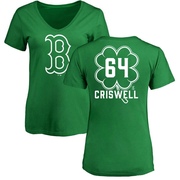 Women's Boston Red Sox Cooper Criswell ＃64 Dubliner Name & Number V-Neck T-Shirt Kelly - Green