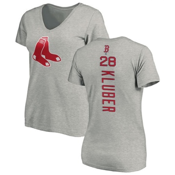 Women's Boston Red Sox Corey Kluber ＃28 Backer Slim Fit T-Shirt Ash