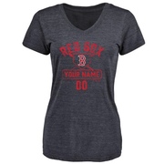 Women's Boston Red Sox Custom ＃00 Base Runner T-Shirt - Navy