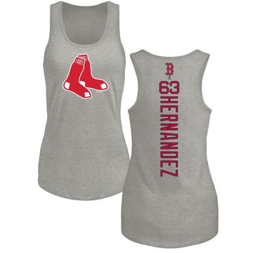 Women's Boston Red Sox Darwinzon Hernandez ＃63 Backer Tank Top Ash