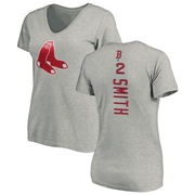 Women's Boston Red Sox Dominic Smith ＃2 Backer Slim Fit T-Shirt Ash