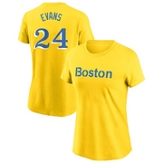 Women's Boston Red Sox Dwight Evans ＃24 City Connect Name & Number T-Shirt - Gold