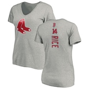 Women's Boston Red Sox Jim Rice ＃14 Backer Slim Fit T-Shirt Ash