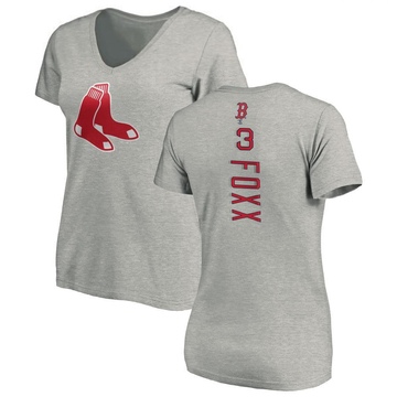 Women's Boston Red Sox Jimmie Foxx ＃3 Backer Slim Fit T-Shirt Ash