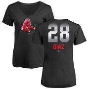 Women's Boston Red Sox Kelvin Diaz ＃28 Midnight Mascot V-Neck T-Shirt - Black