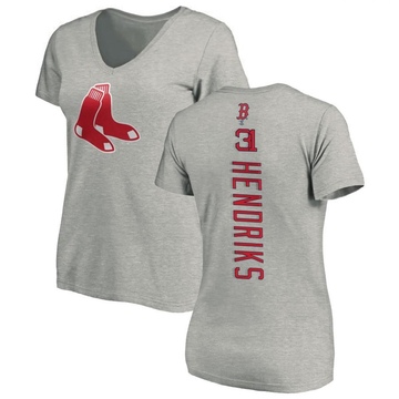 Women's Boston Red Sox Liam Hendriks ＃31 Backer Slim Fit T-Shirt Ash