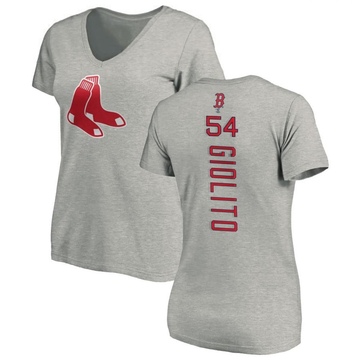 Women's Boston Red Sox Lucas Giolito ＃54 Backer Slim Fit T-Shirt Ash