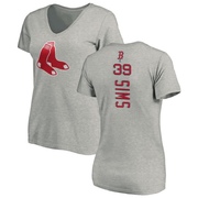 Women's Boston Red Sox Lucas Sims ＃39 Backer Slim Fit T-Shirt Ash