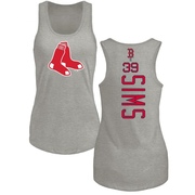 Women's Boston Red Sox Lucas Sims ＃39 Backer Tank Top Ash