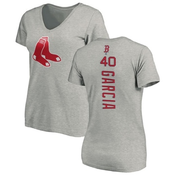 Women's Boston Red Sox Luis Garcia ＃40 Backer Slim Fit T-Shirt Ash