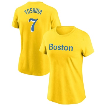 Women's Boston Red Sox Masataka Yoshida ＃7 City Connect Name & Number T-Shirt - Gold