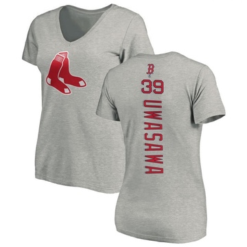 Women's Boston Red Sox Naoyuki Uwasawa ＃39 Backer Slim Fit T-Shirt Ash