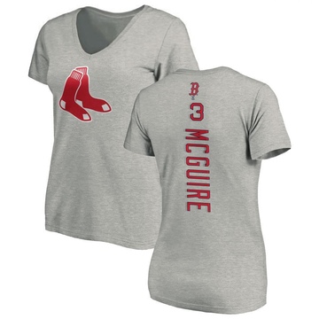 Women's Boston Red Sox Reese McGuire ＃3 Backer Slim Fit T-Shirt Ash