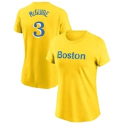 Women's Boston Red Sox Reese McGuire ＃3 City Connect Name & Number T-Shirt - Gold