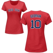 Women's Boston Red Sox Rich Gedman ＃10 Roster Name & Number T-Shirt - Red