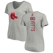 Women's Boston Red Sox Richard Fitts ＃80 Backer Slim Fit T-Shirt Ash