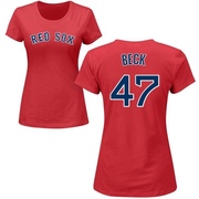 Women's Boston Red Sox Rod Beck ＃47 Roster Name & Number T-Shirt - Red