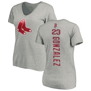 Women's Boston Red Sox Romy Gonzalez ＃23 Backer Slim Fit T-Shirt Ash