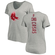 Women's Boston Red Sox Triston Casas ＃36 Backer Slim Fit T-Shirt Ash