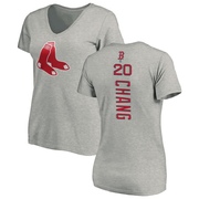 Women's Boston Red Sox Yu Chang ＃20 Backer Slim Fit T-Shirt Ash