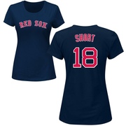 Women's Boston Red Sox Zack Short ＃18 Roster Name & Number T-Shirt - Navy