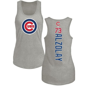 Women's Chicago Cubs Adbert Alzolay ＃73 Backer Tank Top Ash