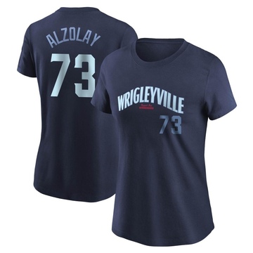 Women's Chicago Cubs Adbert Alzolay ＃73 City Connect Name & Number T-Shirt - Navy