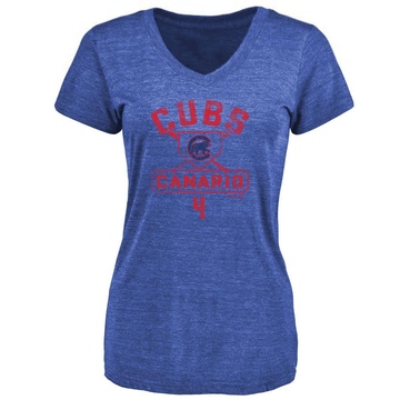 Women's Chicago Cubs Alexander Canario ＃4 Base Runner T-Shirt - Royal