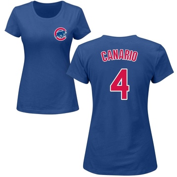 Women's Chicago Cubs Alexander Canario ＃4 Roster Name & Number T-Shirt - Royal