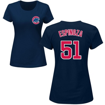 Women's Chicago Cubs Anderson Espinoza ＃51 Roster Name & Number T-Shirt - Navy