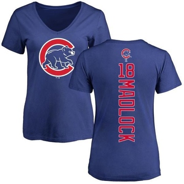 Women's Chicago Cubs Bill Madlock ＃18 Backer Slim Fit T-Shirt - Royal