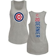 Women's Chicago Cubs Bob Dernier ＃20 Backer Tank Top Ash