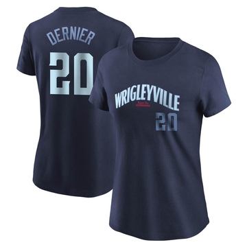 Women's Chicago Cubs Bob Dernier ＃20 City Connect Name & Number T-Shirt - Navy