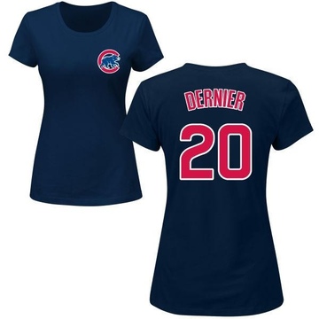 Women's Chicago Cubs Bob Dernier ＃20 Roster Name & Number T-Shirt - Navy