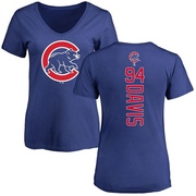 Women's Chicago Cubs Brennen Davis ＃94 Backer Slim Fit T-Shirt - Royal