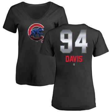 Women's Chicago Cubs Brennen Davis ＃94 Midnight Mascot V-Neck T-Shirt - Black