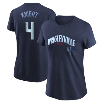 Women's Chicago Cubs Caleb Knight ＃4 City Connect Name & Number T-Shirt - Navy