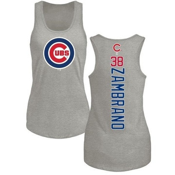 Women's Chicago Cubs Carlos Zambrano ＃38 Backer Tank Top Ash