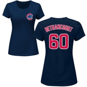 Women's Chicago Cubs Christian Bethancourt ＃60 Roster Name & Number T-Shirt - Navy