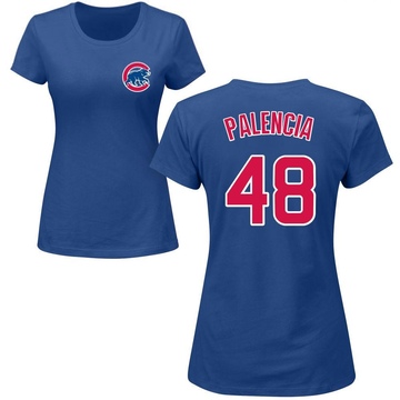 Women's Chicago Cubs Daniel Palencia ＃48 Roster Name & Number T-Shirt - Royal