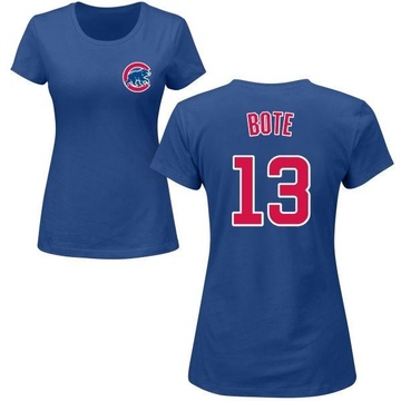 Women's Chicago Cubs David Bote ＃13 Roster Name & Number T-Shirt - Royal