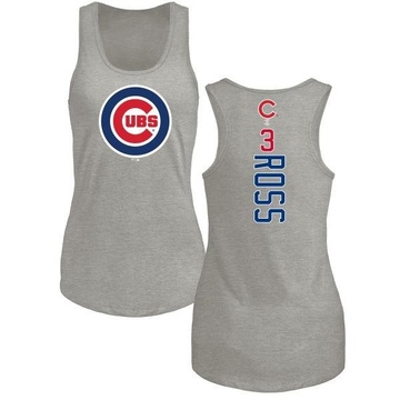 Women's Chicago Cubs David Ross ＃3 Backer Tank Top Ash