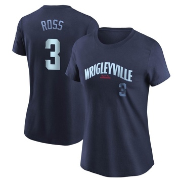 Women's Chicago Cubs David Ross ＃3 City Connect Name & Number T-Shirt - Navy